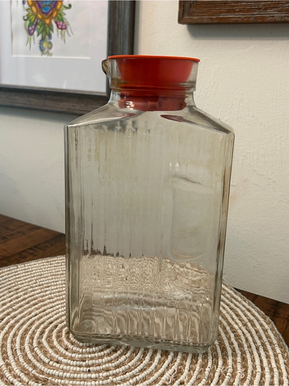 Vintage Anchor Hocking Glass Refrigerator Water Jar